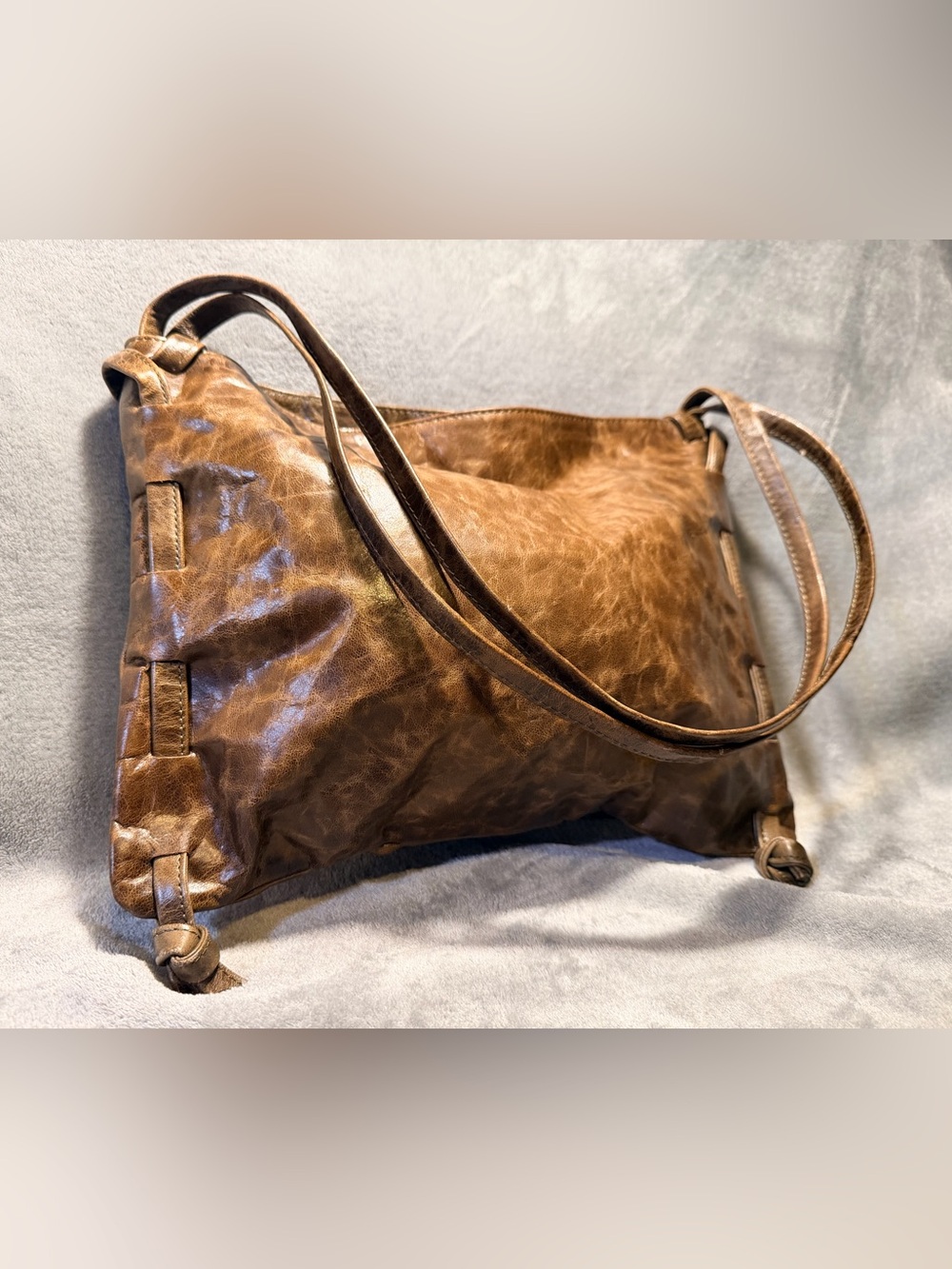 latico Brown Distressed Leather Shoulder Bag